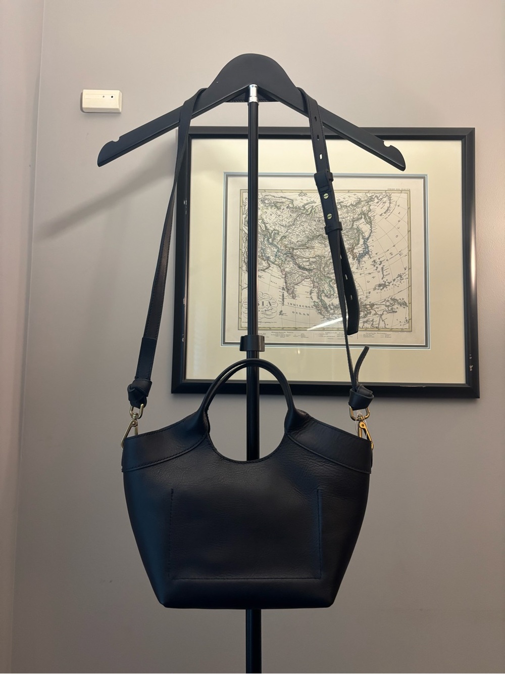 Black Leather Crossbody Bag